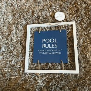 NWT reversible pool rules abs happy place sign‎